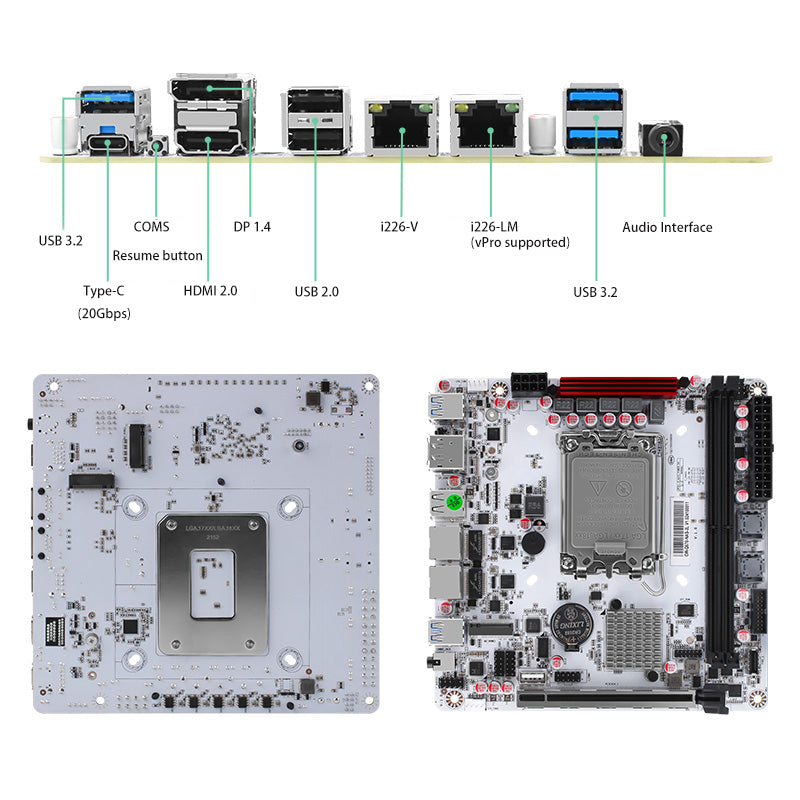 Q670-8Bay NAS Mini ITX motherboard upgrade, LGA1700 supports Intel 12-14 generation processors, DDR5, dual 4k monitors, 5X USB3/2, 8 SATA3.0 ports, I226LM 2.5G with vPro