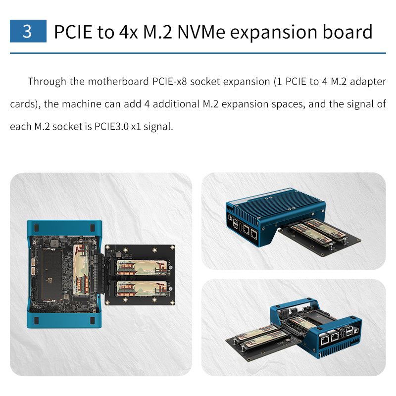 Magic Computer N100 small host PCIe x8 slot 4NVme supports expansion of 2x10G network card DIY players’ new favorite 3D printing