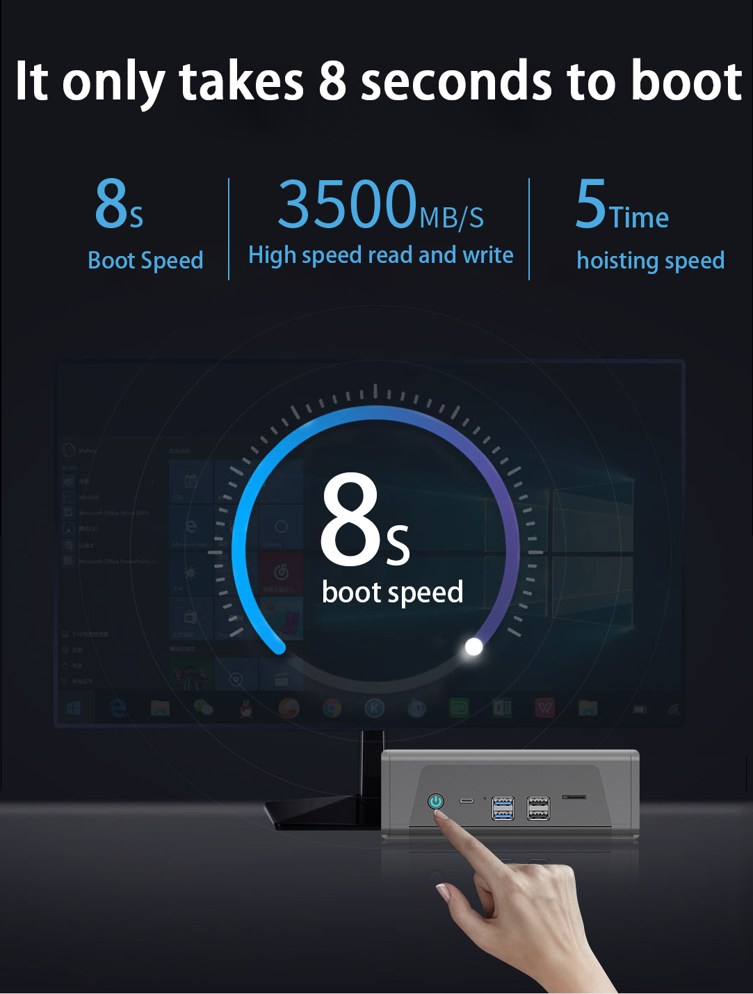 AMD Ryzen R5-5500U/R7-5800U/R7-5825U Low-power 8-core 16-thread Soft Routing Mini Host/I226-V/Aluminum Case