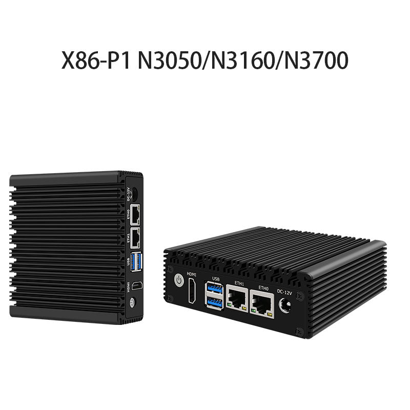 N3050/N3160/N3700 mini host 6W low-power X86-P1 soft routing quad-core and four-thread