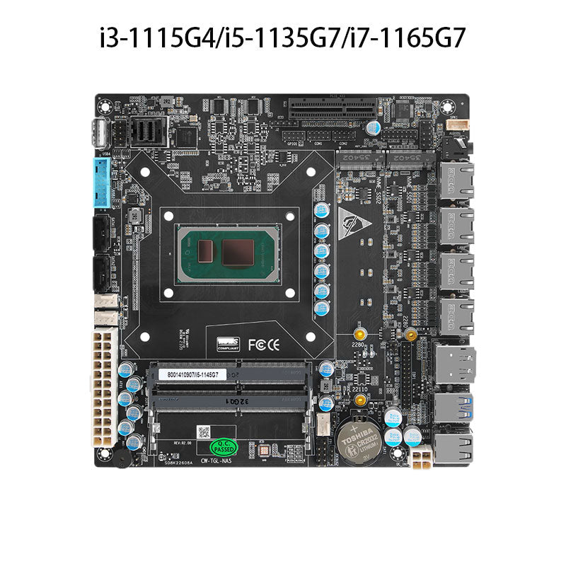 11TH GENERATION CORE I3-1115G4/I5-1135G7/I7-1165G7 SIX-BAY NAS BOARD/4 NETWORK 2.5G/6 SATA3.0/2 M.2 NVME/SFF-8643