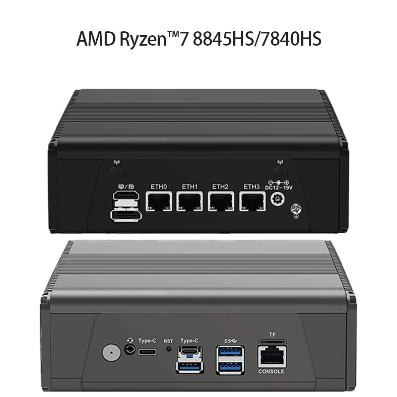 AMD RYZEN 7 R7-7840HS/7940HS 4X I226-V 2.5G LAN 2XM.2 NVME PCIE MINI HOST USB4 HIGH-SPEED TRANSMISSION CPU BUILT-IN AI ENGINE