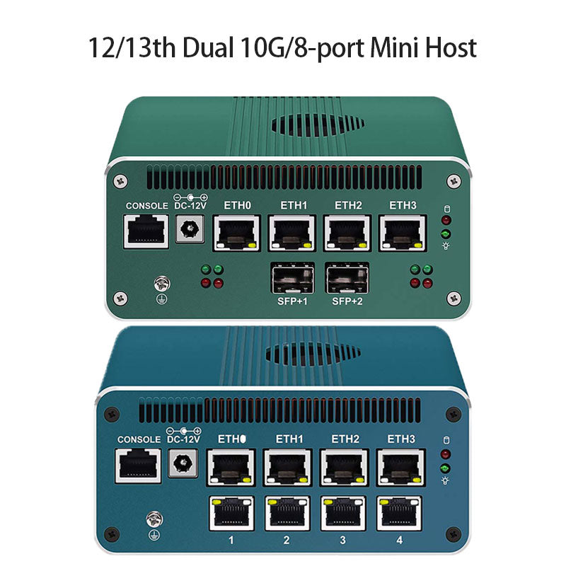 13th Gen New Soft Router 2*10G SFP 4x Intel i226-V U300E i5 1240P 8x 2.5G LAN 2*SATA Firewall Appliance Mini PC Proxmox Server