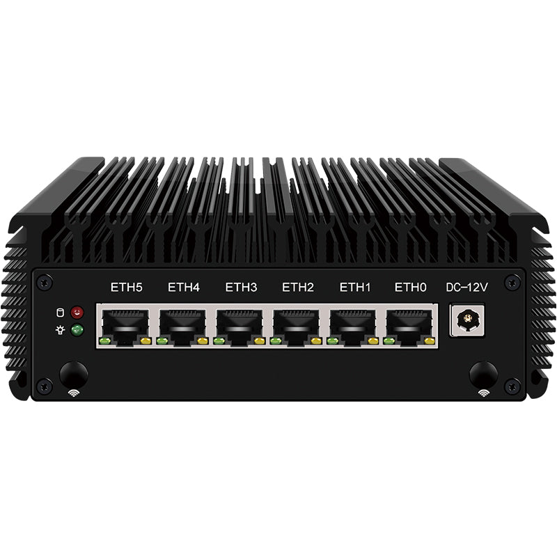 J6412/J6413 six network ports i226 network card 2.5G soft routing mini host industrial automation/retail/smart city/12th generation low-power fanless industrial computer.