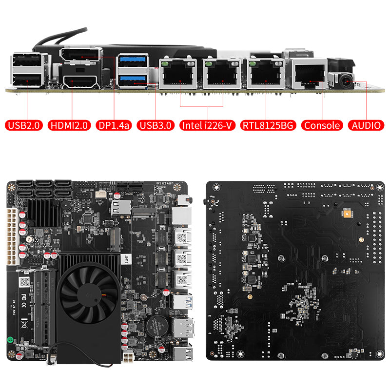 J6413 NAS Board / Six SATA3.0/ Dual M.2/ I226-V Nics.