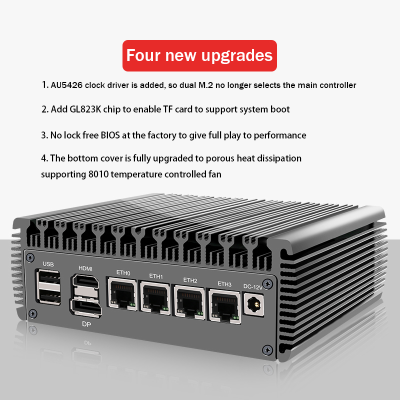 Newly Upgrade V5 version N5105/N6005 i226-V Softroute Mini-host /PVE/ESXI Fansless Energy Saving PC