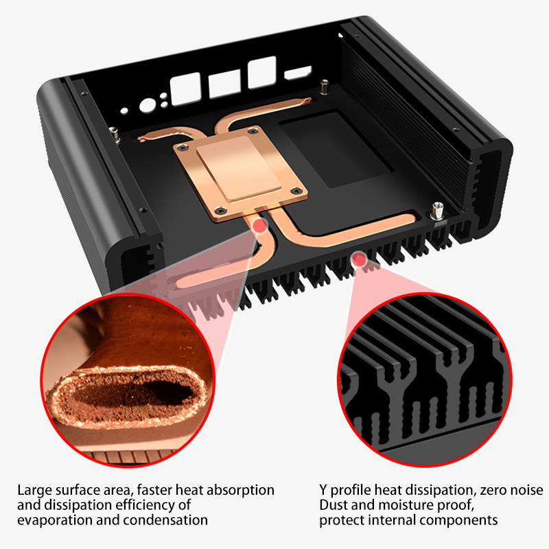 The 11th generation i5-1135G7/i7-1165G7 fanless mini 6-port i226-2.5g soft route newly upgraded copper tube chassis